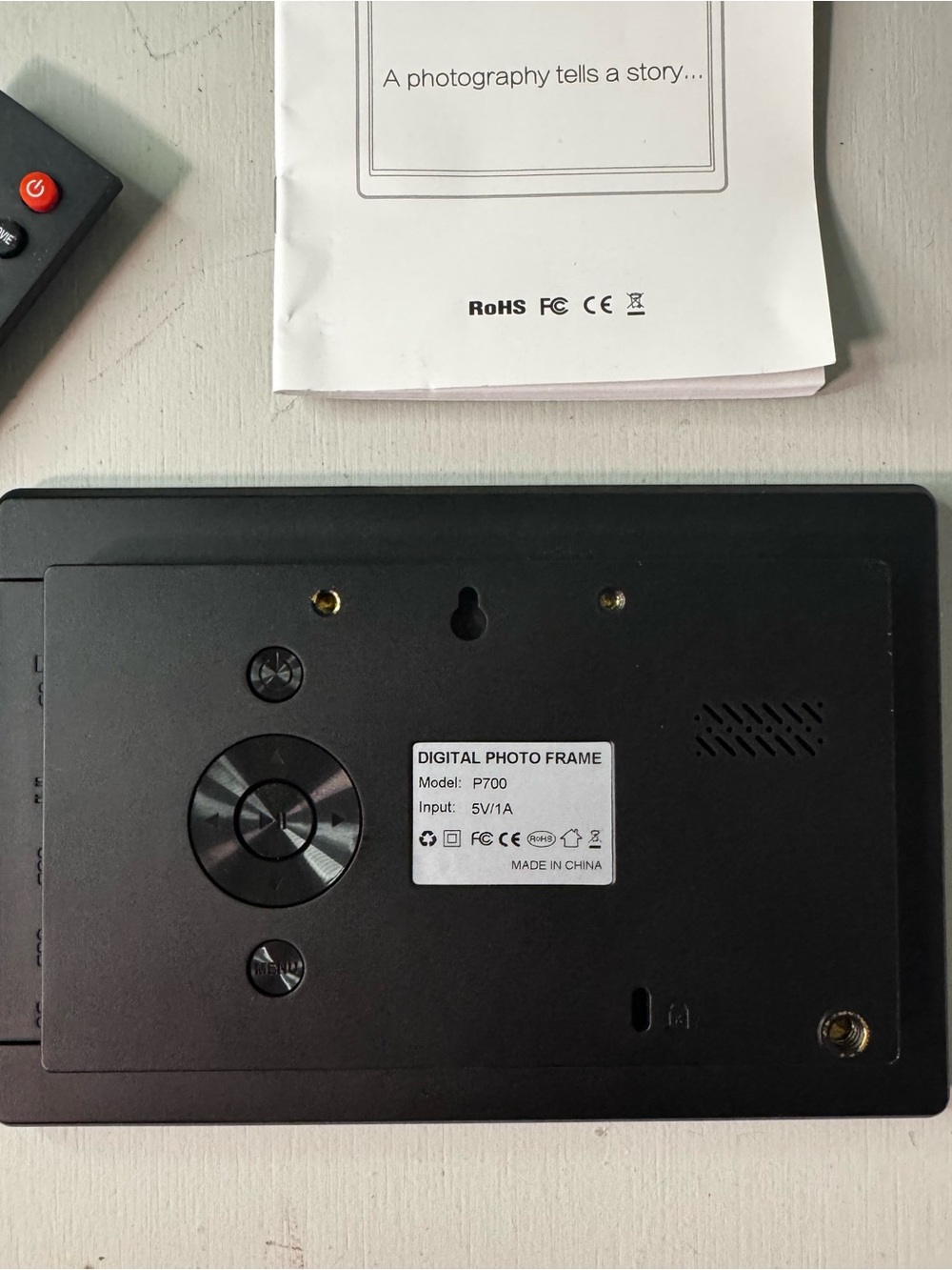 10.1” HD Digital Photo Frame Remote Adapter Manual Included - Picture 4 of 9